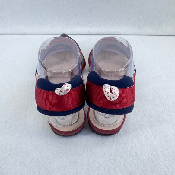 FENDI Colibri red sheer mesh mixed fabric sport strap flats Sz 37 Designer Shoes - Picture 9 of 13